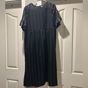 ASOS Black Striped Dress sz 8